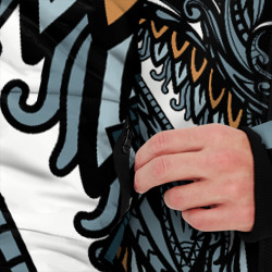 Куртка с принтом Рисунок лиса для мужчины, вид на модели спереди №3. Цвет основы: черный