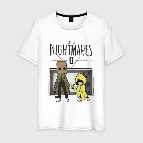 Мужская футболка хлопок Little Nightmares 2, цвет белый