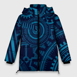Женская зимняя куртка Oversize Steampunk mechanic blue