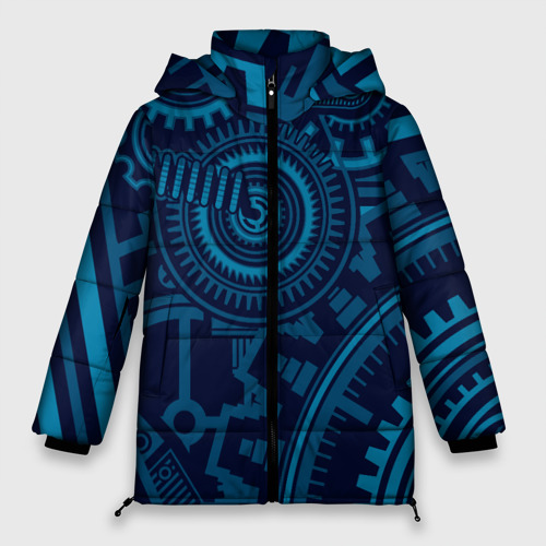 Женская зимняя куртка Oversize Steampunk mechanic blue, цвет черный
