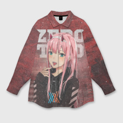 Мужская рубашка oversize 3D Zero Two в толстовке