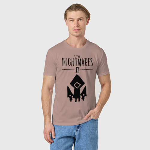 Мужская футболка хлопок с принтом Логотип Little Nightmares 2, фото на моделе #1