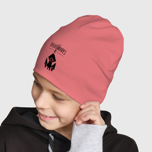 Детская шапка демисезонная Логотип Little Nightmares 2, цвет розовый - фото 4