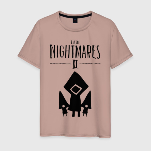 Мужская футболка хлопок с принтом Логотип Little Nightmares 2, вид спереди #2