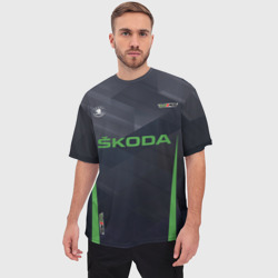 Мужская футболка oversize 3D Skoda VRS Шкода ВРС - фото 2