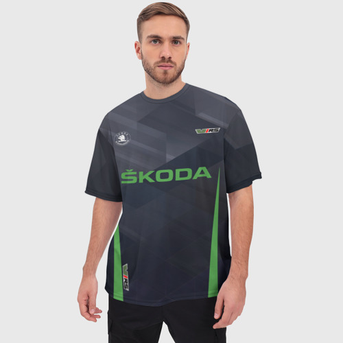 Мужская футболка oversize 3D Skoda VRS Шкода ВРС, цвет 3D печать - фото 3