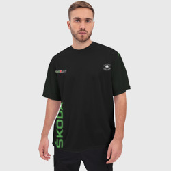 Мужская футболка oversize 3D Шкода РС Skoda RS - фото 2