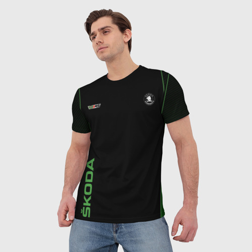 Мужская футболка 3D Шкода РС Skoda RS, цвет 3D печать - фото 3
