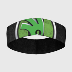 Повязка на голову 3D Skoda green logo