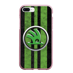 Чехол для iPhone 7Plus/8 Plus матовый Skoda green logo