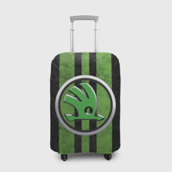Чехол для чемодана 3D Skoda green logo