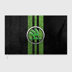 Флаг 3D Skoda green logo