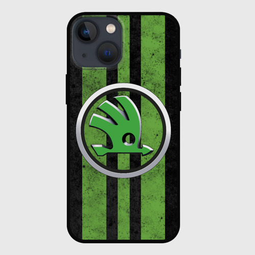 Чехол для iPhone 13 mini Skoda green logo