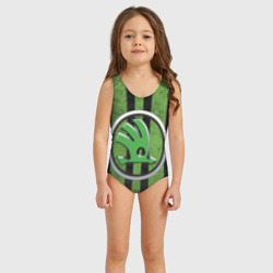 Детский купальник 3D Skoda green logo