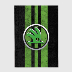 Постер Skoda green logo