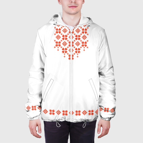 Мужская куртка 3D с принтом Белорусская вышиванка, вид сбоку #3