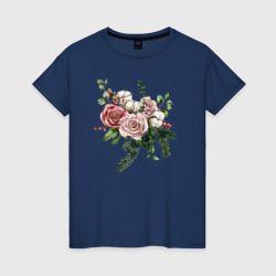 Женская футболка хлопок букет роз