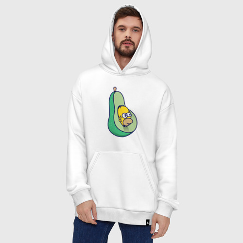 Худи SuperOversize хлопок Гомер авокадо, цвет белый - фото 5