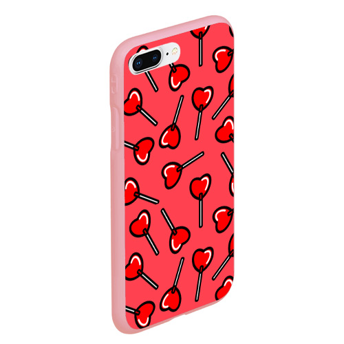 Чехол для iPhone 7Plus/8 Plus матовый Сердечки леденцы, цвет баблгам - фото 3