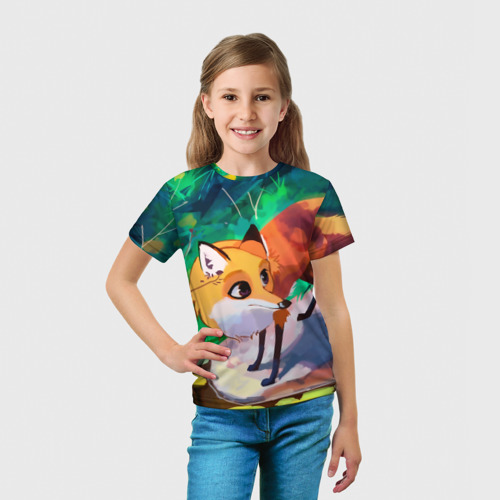 Детская футболка 3D Лисичка, цвет 3D печать - фото 5