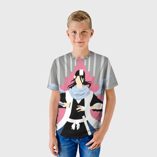 Детская футболка 3D с принтом Бякуя Кучики, фото на моделе #1