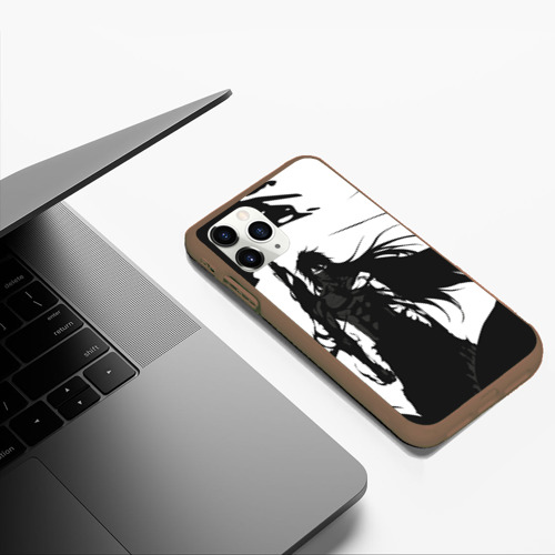 Чехол для iPhone 11 Pro Max матовый Bleach black & white, цвет коричневый - фото 5