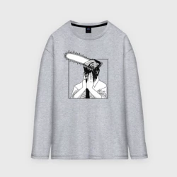 Женский лонгслив oversize хлопок Человек Бензопила Дэнджи
