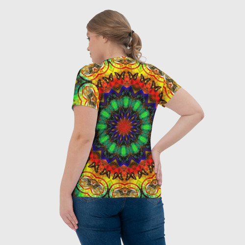 Женская футболка 3D с принтом Хиппи, вид сзади #2