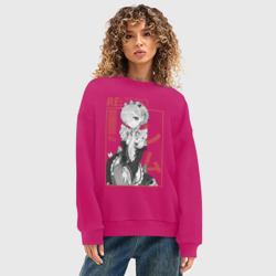 Женский свитшот oversize без начеса хлопок Re:Zero Rem - фото 2