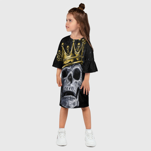 Детское платье 3D с принтом Король скелетов, фото на моделе #1