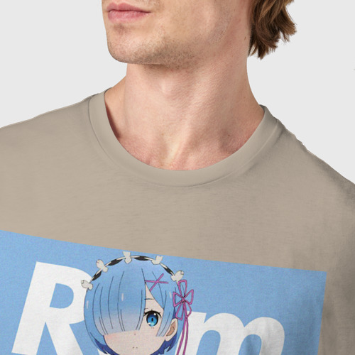 Мужская футболка хлопок Рем, цвет миндальный - фото 6