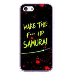 Чехол для iPhone 5/5S матовый Wake the f**k up samurai - Johnny Silverhand quote