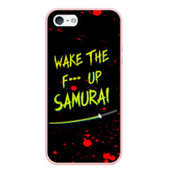 Чехол для iPhone 5/5S матовый Wake the f**k up samurai - Johnny Silverhand quote