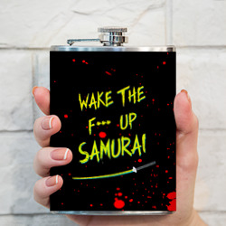 Фляга Wake the f**k up samurai - Johnny Silverhand quote - фото 2