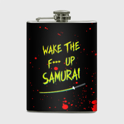 Фляга Wake the f**k up samurai - Johnny Silverhand quote