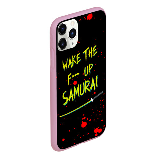 Чехол для iPhone 11 Pro Max матовый Wake the f**k up samurai - Johnny Silverhand quote, цвет розовый - фото 3