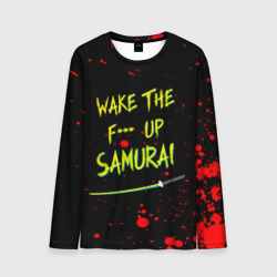 Мужской лонгслив 3D Wake the f**k up samurai - Johnny Silverhand quote