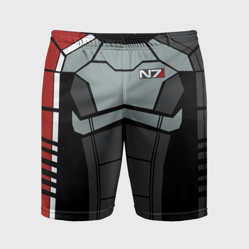 Мужские шорты спортивные Костюм N7 Mass Effect N7 Масс эффект Н7, цвет 3D печать