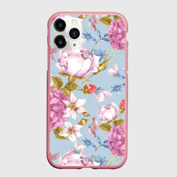 Чехол для iPhone 11 Pro Max матовый Цветы