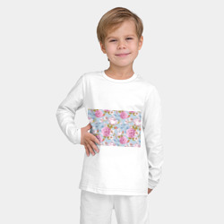 Детская пижама с лонгсливом хлопок Цветы - фото 2