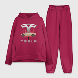 Женский костюм хлопок Oversize Tesla Cybertruck Тесла