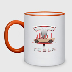 Кружка двухцветная Tesla Cybertruck Тесла