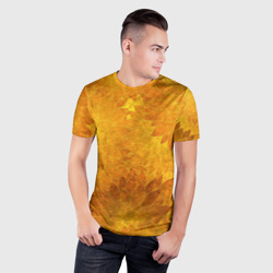 Мужская футболка 3D Slim Желтые цветы - фото 2