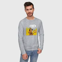 Мужской лонгслив хлопок This is Fine - фото 2