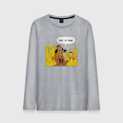 Мужской лонгслив хлопок This is Fine