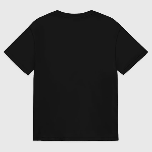 Женская футболка хлопок Oversize с принтом This is Fine, вид сзади #1