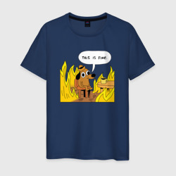 This is Fine – Мужская футболка хлопок с принтом купить со скидкой в -20%
