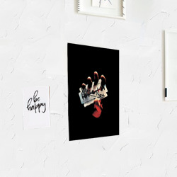Постер с принтом Judas Priest для любого человека, вид спереди №3. Цвет основы: белый