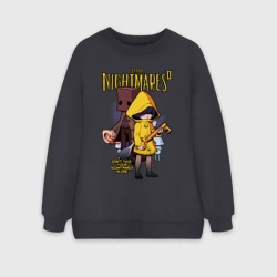 Женский свитшот oversize без начеса хлопок Little nightmares 2