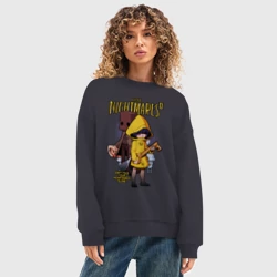 Женский свитшот oversize без начеса хлопок Little nightmares 2 - фото 2